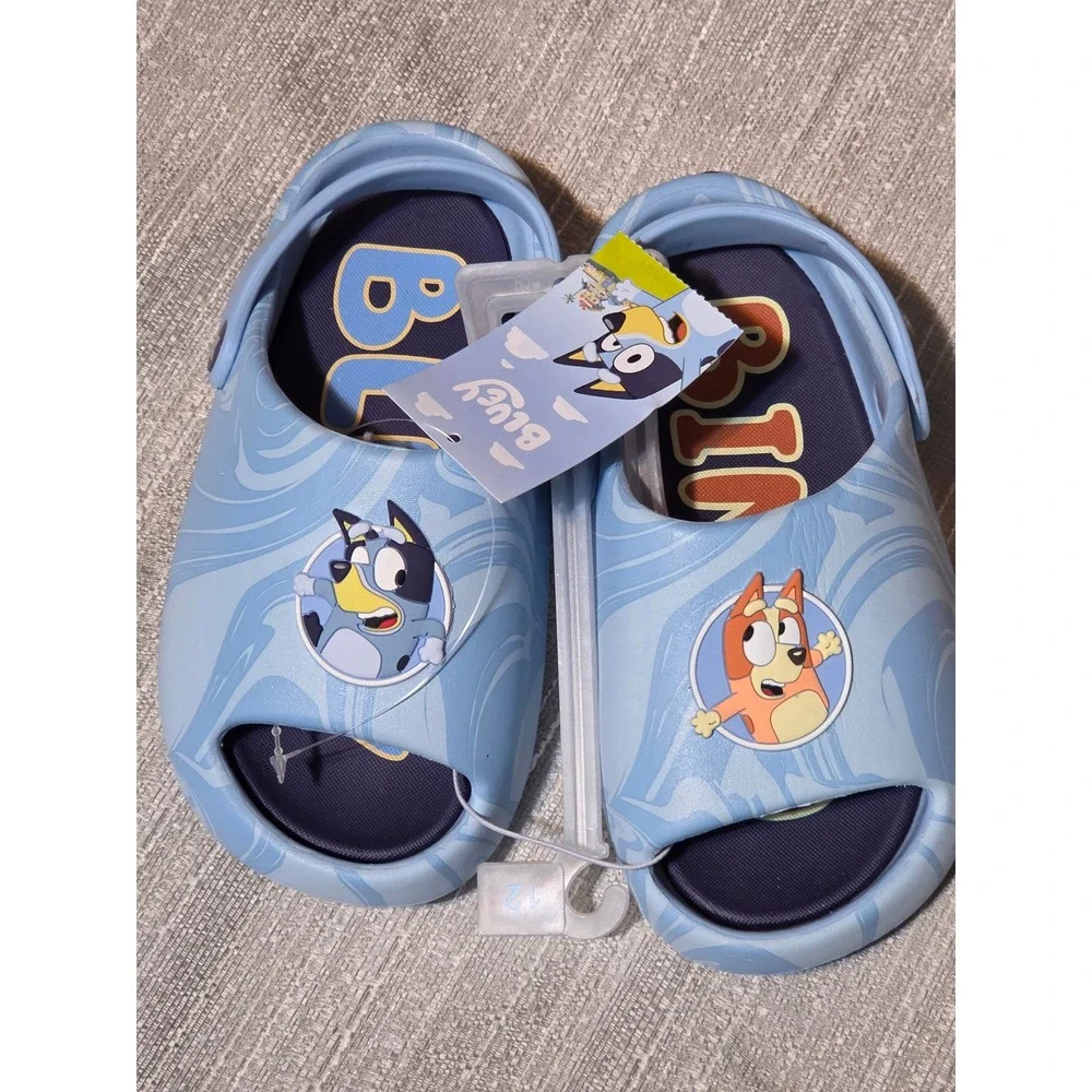 Bluey Ground Up Toddler Boys Girls Blue Marbled Clog Sandals Shoes Size 12 NWT